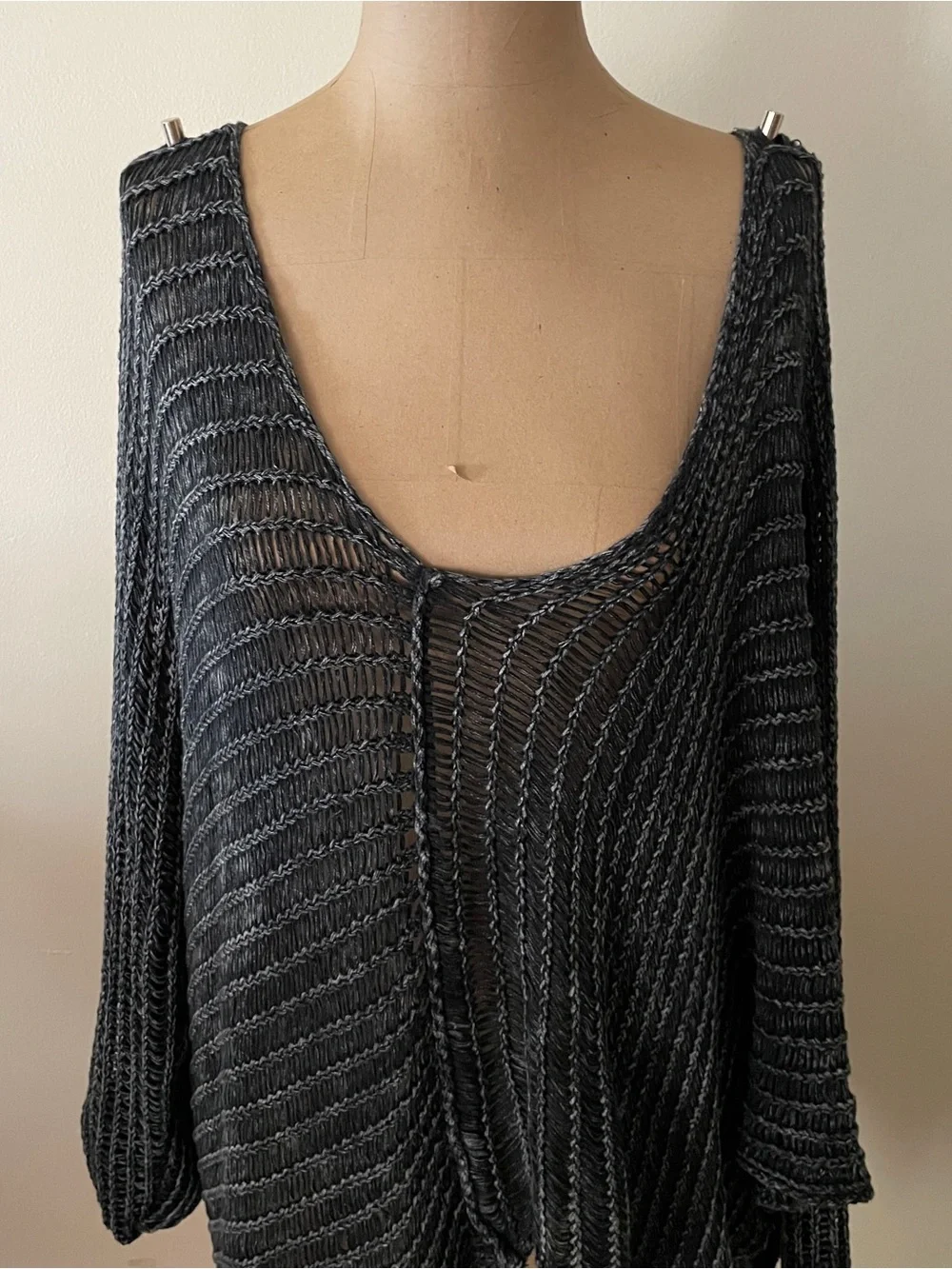 Open-Knit Black Women's Poncho‎ Shrug - Lightweight Layering